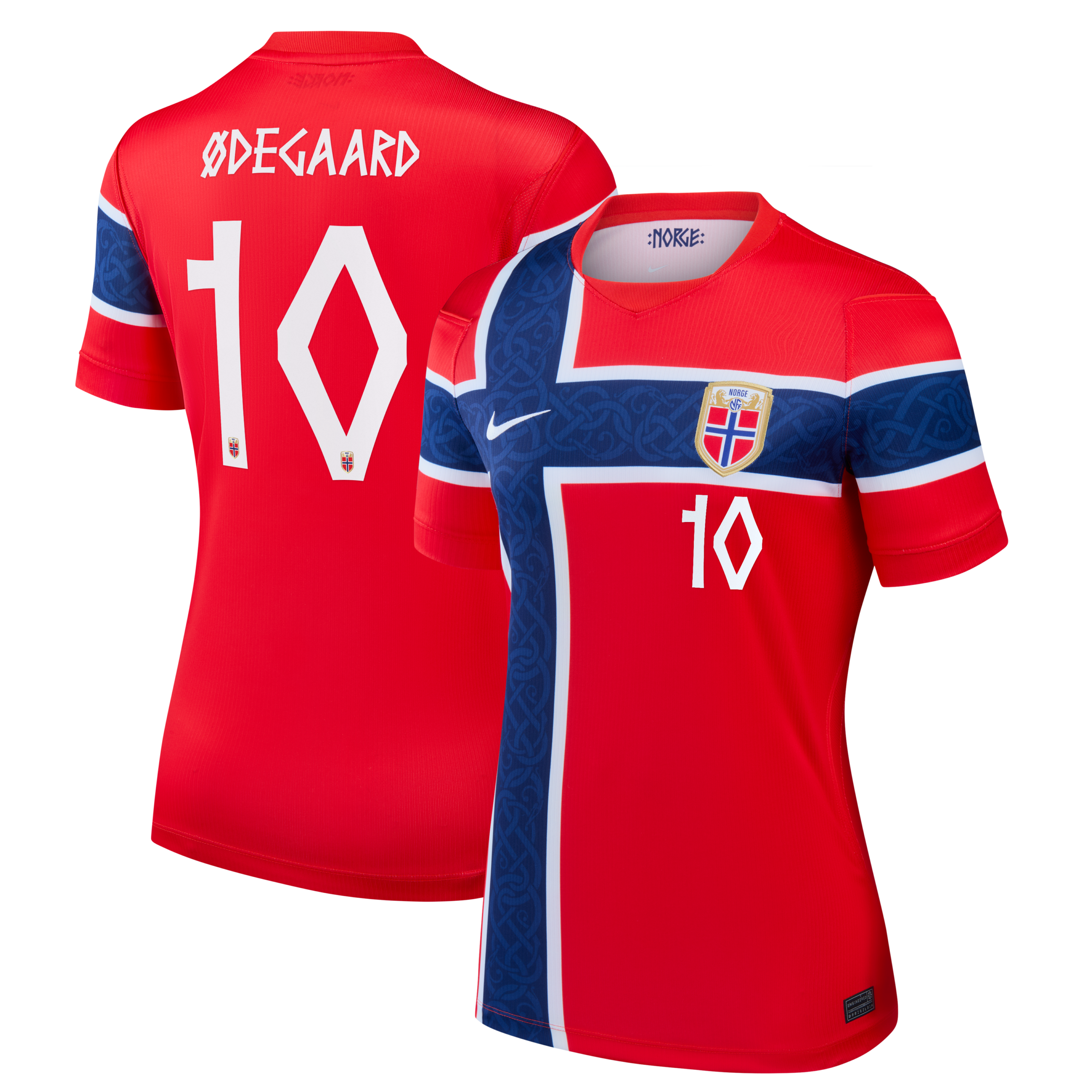 Martin Ødegaard Norway National Team Women's 2026 Home Stadium Replica Jersey - Red