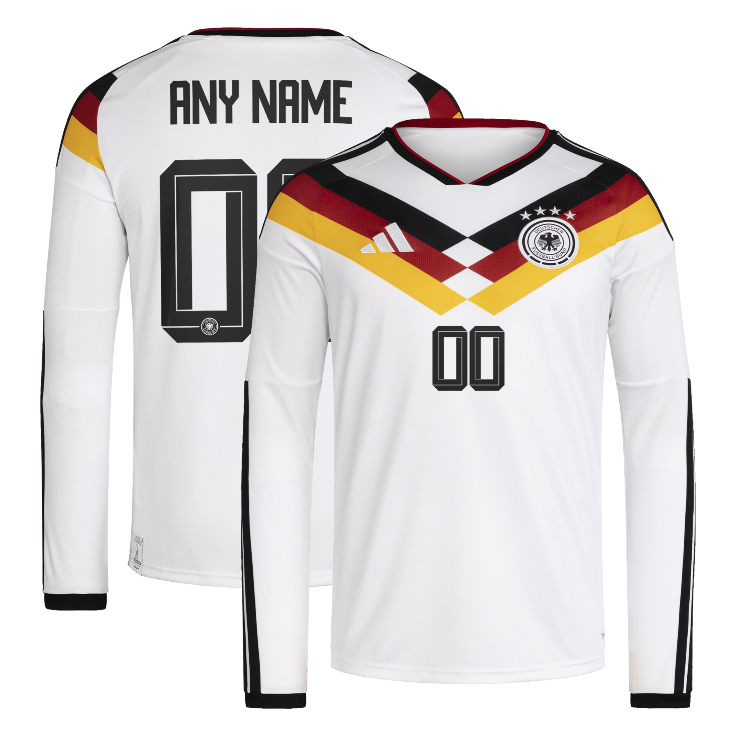 Germany National Team 2026 Home Replica Long Sleeve Custom Jersey - White