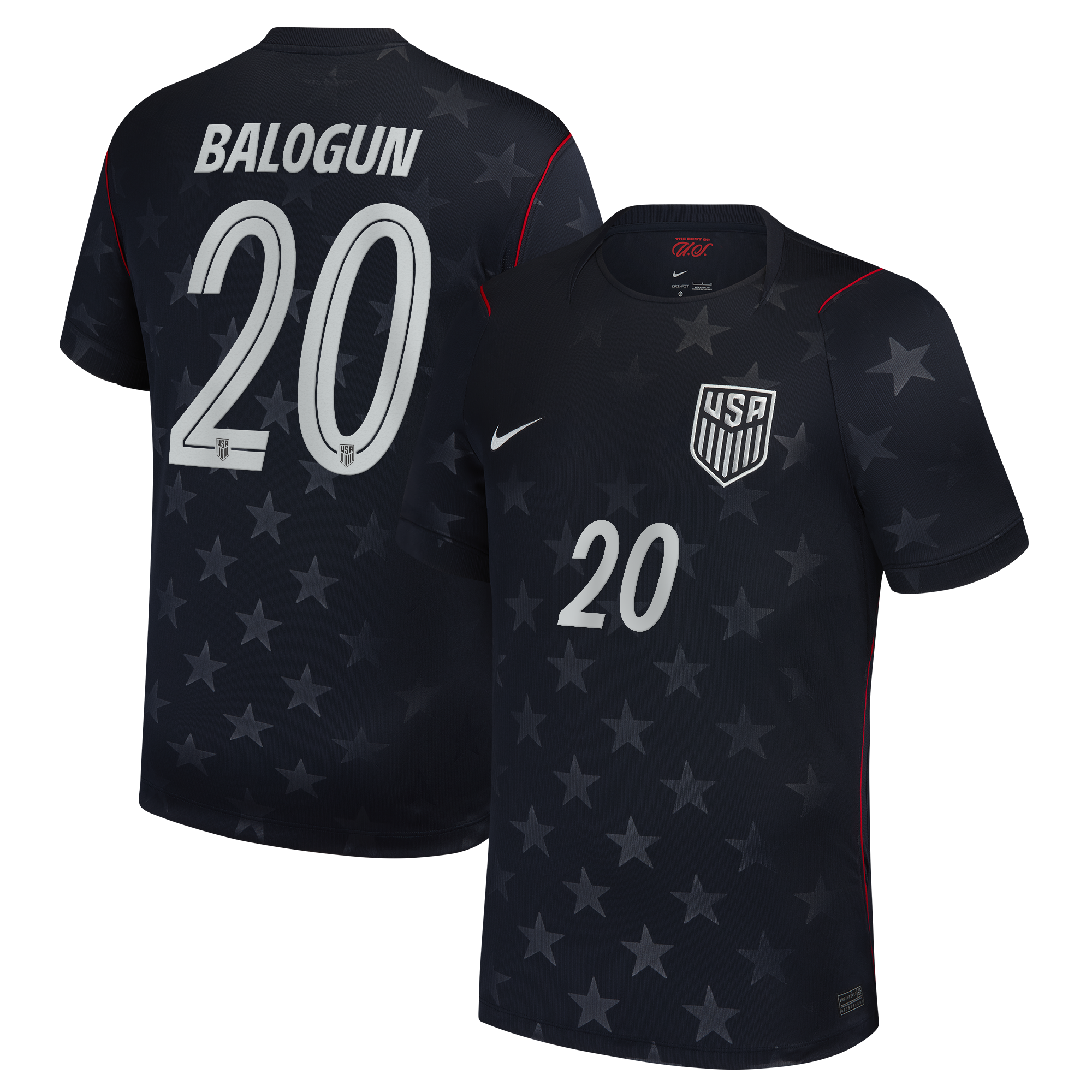 Folarin Balogun USMNT 2026 Away Stadium Replica Jersey - Blue